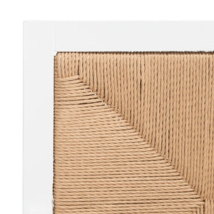 Safavieh Emilio Woven Accent Chair White / Natural Wood / Woven Paper / Fabric / Foam SFV4124C