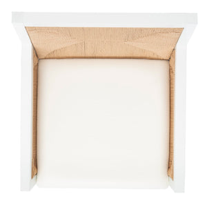 Safavieh Emilio Woven Accent Chair White / Natural Wood / Woven Paper / Fabric / Foam SFV4124C
