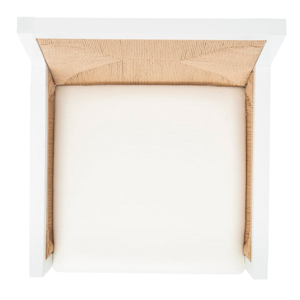 Safavieh Emilio Woven Accent Chair White / Natural Wood / Woven Paper / Fabric / Foam SFV4124C
