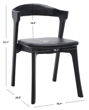 Safavieh Brylie Wood And Leather Dining Chair - Set of 2 SFV4126A-SET2