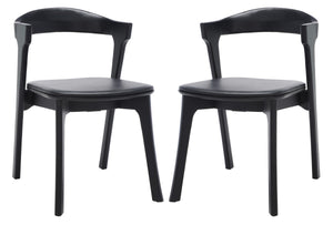 Safavieh Brylie Wood And Leather Dining Chair - Set of 2 SFV4126A-SET2
