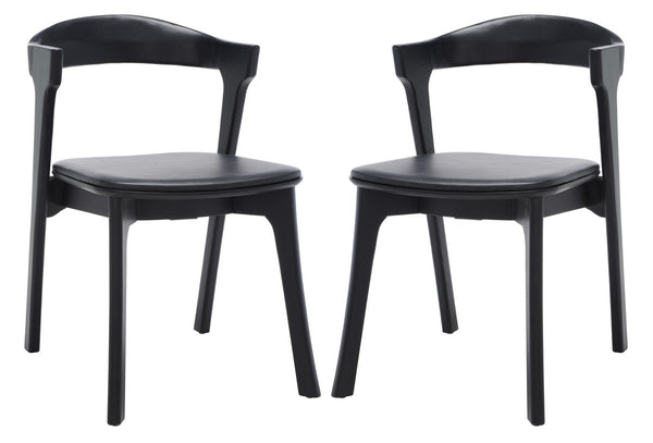 Safavieh Brylie Wood And Leather Dining Chair - Set of 2 SFV4126A-SET2