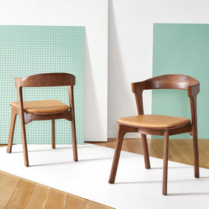 Safavieh Brylie Wood And Leather Dining ChairSFV4126B-SET2