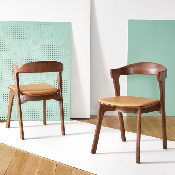 Safavieh Brylie Wood And Leather Dining ChairSFV4126B-SET2