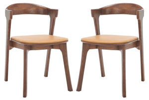 Safavieh Brylie Wood And Leather Dining ChairSFV4126B-SET2