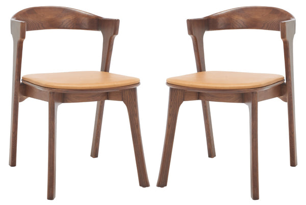 Safavieh Brylie Wood And Leather Dining ChairSFV4126B-SET2