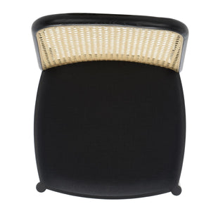 Safavieh Annmarie Rattan Back Dining Chair -Set Of 2 Black / Natural Wood / Rattan SFV4129A-SET2