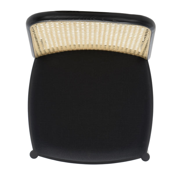 Safavieh Annmarie Rattan Back Dining Chair -Set Of 2 Black / Natural Wood / Rattan SFV4129A-SET2