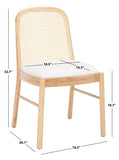 Safavieh Annmarie Rattan Back Dining Chair -Set Of 2 Natural Wood / Rattan SFV4129B-SET2