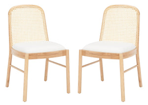 Safavieh Annmarie Rattan Back Dining Chair -Set Of 2 Natural Wood / Rattan SFV4129B-SET2