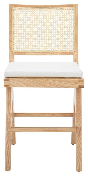 Colette Rattan Counter Stool - Stylish Ash Wood Design with Padded Cushion for Elegant Dining Spaces