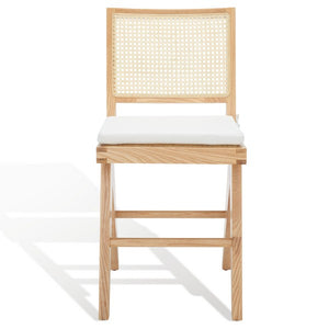 Colette Rattan Counter Stool - Stylish Ash Wood Design with Padded Cushion for Elegant Dining Spaces