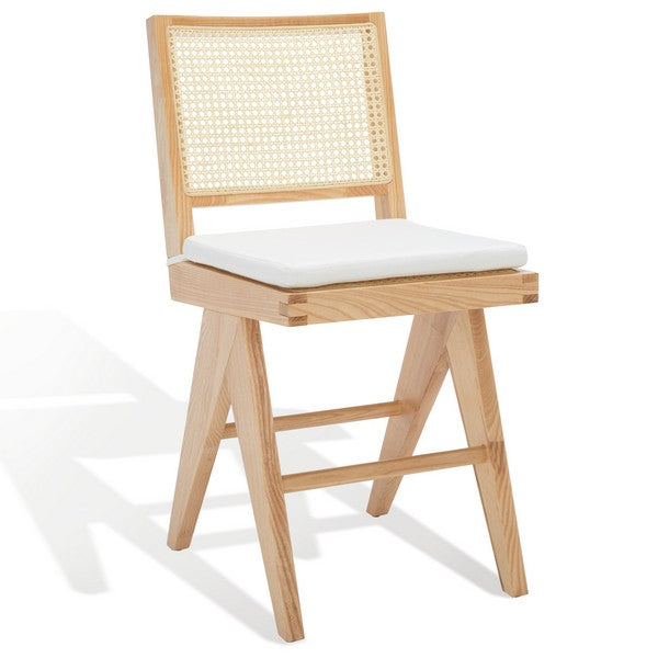 Colette Rattan Counter Stool - Stylish Ash Wood Design with Padded Cushion for Elegant Dining Spaces