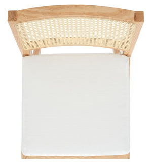 Colette Rattan Counter Stool - Stylish Ash Wood Design with Padded Cushion for Elegant Dining Spaces