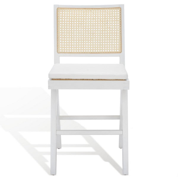 Colette Rattan Counter Stool - Stylish Ash Wood Design with Padded Cushion for Elegant Dining Spaces
