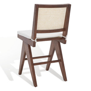 Colette Rattan Counter Stool - Stylish Ash Wood Design with Padded Cushion for Elegant Dining Spaces