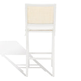 Safavieh Colette Rattan Barstool White / Natural Wood / Rattan / Fabric SFV4134C