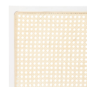 Safavieh Colette Rattan Barstool White / Natural Wood / Rattan / Fabric SFV4134C