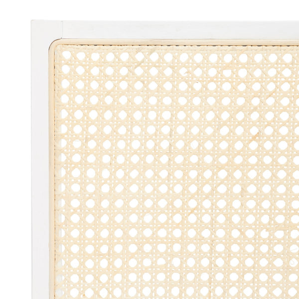 Safavieh Colette Rattan Barstool White / Natural Wood / Rattan / Fabric SFV4134C