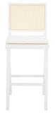 Safavieh Colette Rattan Barstool White / Natural Wood / Rattan / Fabric SFV4134C