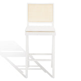 Safavieh Colette Rattan Barstool White / Natural Wood / Rattan / Fabric SFV4134C