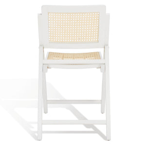 Safavieh Desiree Cane Folding Dining Chair - Set of 2 White / Natural Wood / Cane SFV4137C-SET2
