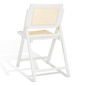 Safavieh Desiree Cane Folding Dining Chair - Set of 2 White / Natural Wood / Cane SFV4137C-SET2