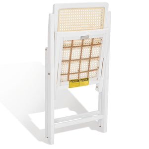 Safavieh Desiree Cane Folding Dining Chair - Set of 2 White / Natural Wood / Cane SFV4137C-SET2