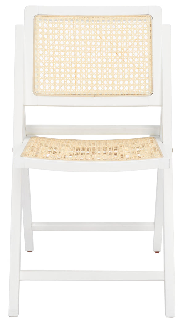 Safavieh Desiree Cane Folding Dining Chair - Set of 2 White / Natural Wood / Cane SFV4137C-SET2