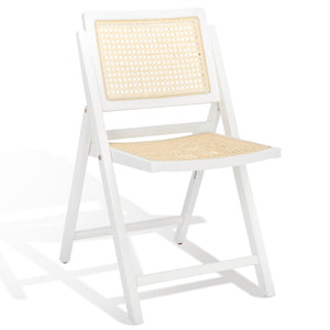 Safavieh Desiree Cane Folding Dining Chair - Set of 2 White / Natural Wood / Cane SFV4137C-SET2