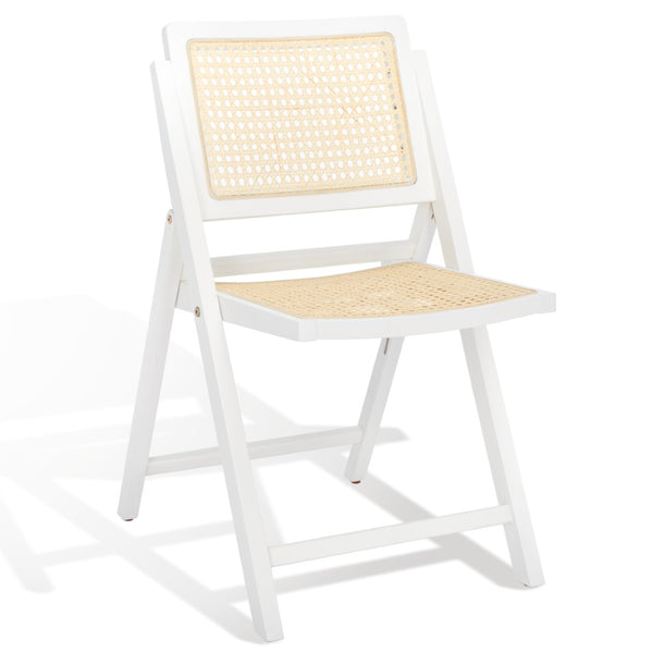 Safavieh Desiree Cane Folding Dining Chair - Set of 2 White / Natural Wood / Cane SFV4137C-SET2