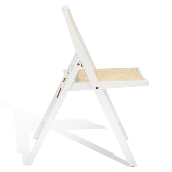 Safavieh Desiree Cane Folding Dining Chair - Set of 2 White / Natural Wood / Cane SFV4137C-SET2