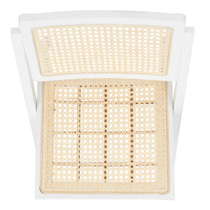 Safavieh Desiree Cane Folding Dining Chair - Set of 2 White / Natural Wood / Cane SFV4137C-SET2