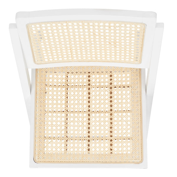 Safavieh Desiree Cane Folding Dining Chair - Set of 2 White / Natural Wood / Cane SFV4137C-SET2