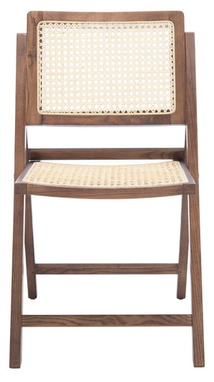 Safavieh Desiree Cane Folding Dining Chair - Set of 2 Walnut / Natural Wood / Cane SFV4137D-SET2