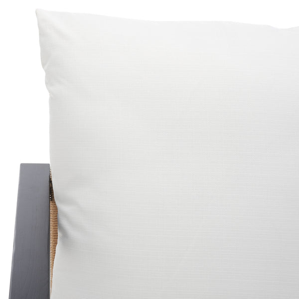 Safavieh Emmalee Cord Back Accent Chair Black / Natural Wood / Cord / Fabric / Cushion SFV4143A