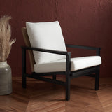 Safavieh Emmalee Cord Back Accent Chair Black / Natural Wood / Cord / Fabric / Cushion SFV4143A