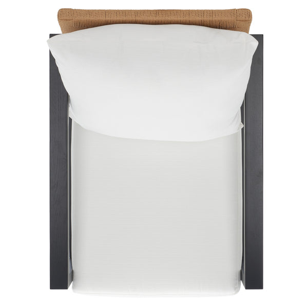 Safavieh Emmalee Cord Back Accent Chair Black / Natural Wood / Cord / Fabric / Cushion SFV4143A