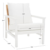 Safavieh Emmalee Cord Back Accent Chair White / Natural Wood / Cord / Fabric / Cushion SFV4143C