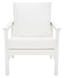 Safavieh Emmalee Cord Back Accent Chair White / Natural Wood / Cord / Fabric / Cushion SFV4143C