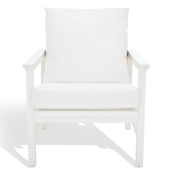 Safavieh Emmalee Cord Back Accent Chair White / Natural Wood / Cord / Fabric / Cushion SFV4143C