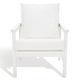 Safavieh Emmalee Cord Back Accent Chair White / Natural Wood / Cord / Fabric / Cushion SFV4143C