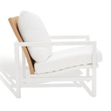 Safavieh Emmalee Cord Back Accent Chair White / Natural Wood / Cord / Fabric / Cushion SFV4143C