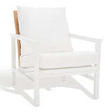 Safavieh Emmalee Cord Back Accent Chair White / Natural Wood / Cord / Fabric / Cushion SFV4143C