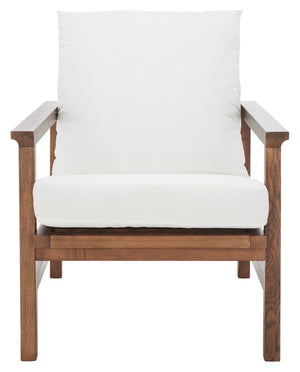 Safavieh Emmalee Cord Back Accent Chair Walnut / Natural Wood / Cord / Fabric / Cushion SFV4143D