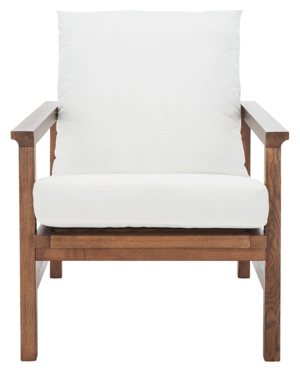 Safavieh Emmalee Cord Back Accent Chair Walnut / Natural Wood / Cord / Fabric / Cushion SFV4143D