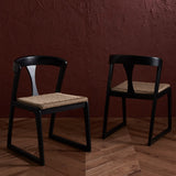 Safavieh Jamal Woven Dining Chair Black / Natural