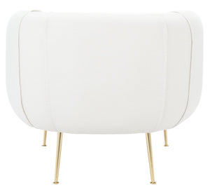 Alena Poly Blend Accent Chair Cream / Gold Wood / Fabric / Metal SFV4503I