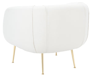 Alena Poly Blend Accent Chair Cream / Gold Wood / Fabric / Metal SFV4503I