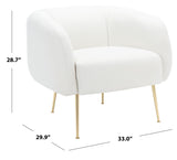 Alena Poly Blend Accent Chair Cream / Gold Wood / Fabric / Metal SFV4503I